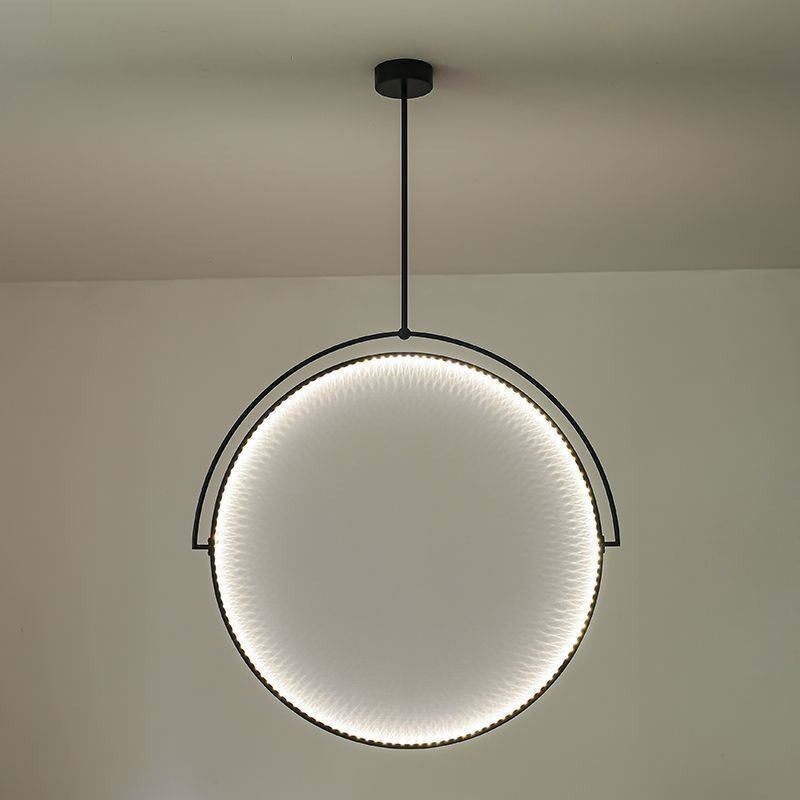 Lampada a sospensione LED nordica in ferro battuto ad anello