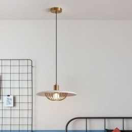 Lampada a sospensione nordica in ferro battuto, disco creativo