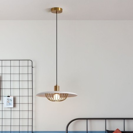 Lampada a sospensione nordica in ferro battuto, disco creativo