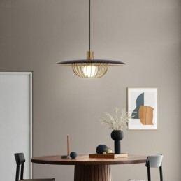 Lampada a sospensione nordica in ferro battuto, disco creativo