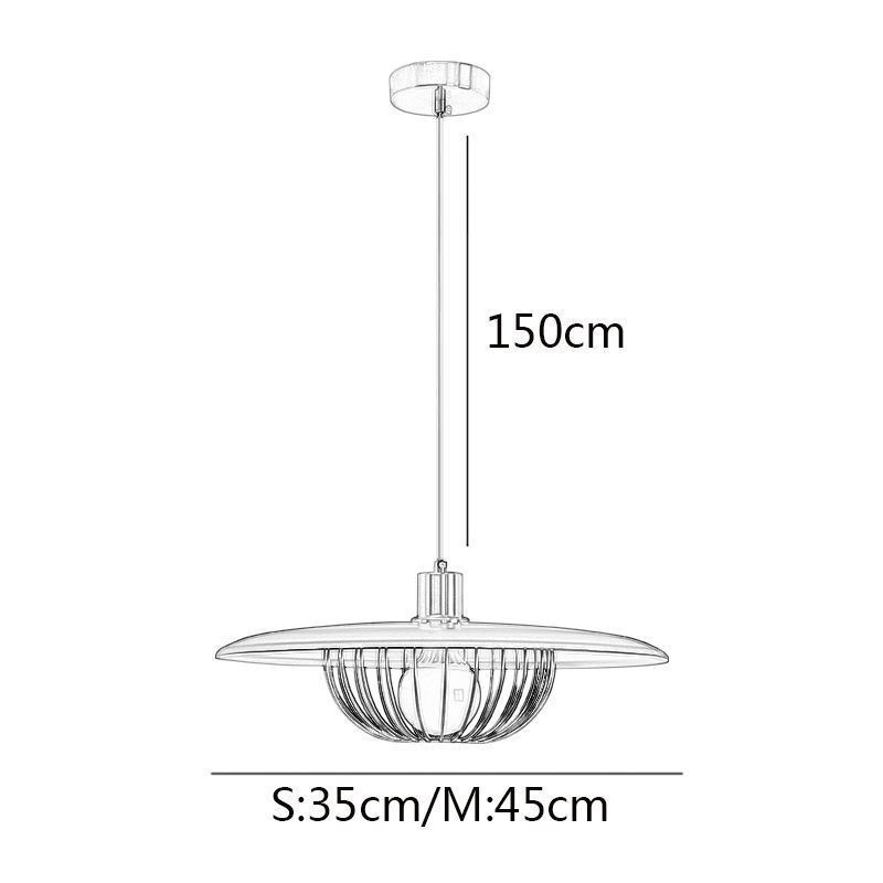 Lampada a sospensione nordica in ferro battuto, disco creativo