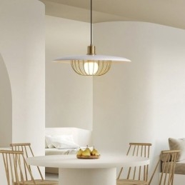 Lampada a sospensione nordica in ferro battuto, disco creativo