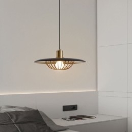 Lampada a sospensione nordica in ferro battuto, disco creativo