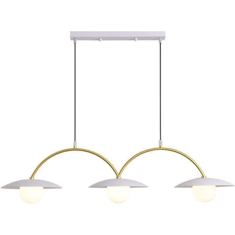 Lampada a sospensione nordica creativa in ferro battuto G9 a onda, 3 luci