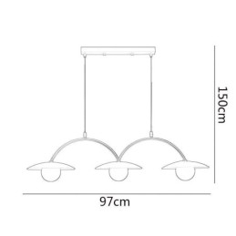 Lampada a sospensione nordica creativa in ferro battuto G9 a onda, 3 luci