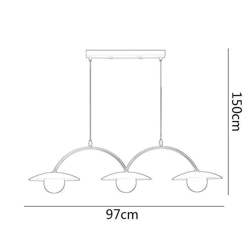 Lampada a sospensione nordica creativa in ferro battuto G9 a onda, 3 luci
