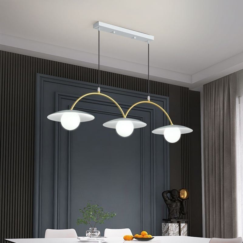 Lampada a sospensione nordica creativa in ferro battuto G9 a onda, 3 luci