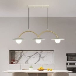 Lampada a sospensione nordica creativa in ferro battuto G9 a onda, 3 luci