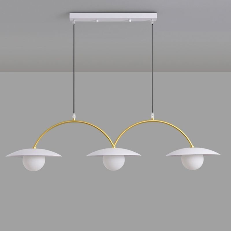 Lampada a sospensione nordica creativa in ferro battuto G9 a onda, 3 luci