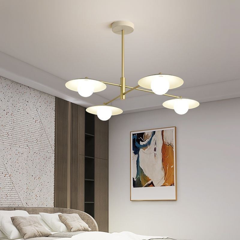 Lampada a sospensione nordica creativa G9 in ferro e vetro, a disco