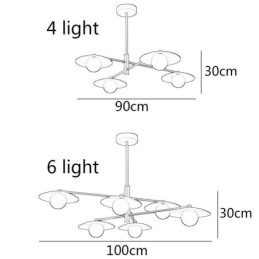 Lampada a sospensione nordica creativa G9 in ferro e vetro, a disco