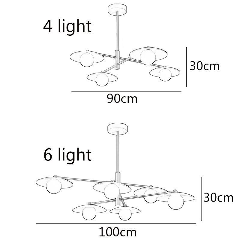 Lampada a sospensione nordica creativa G9 in ferro e vetro, a disco