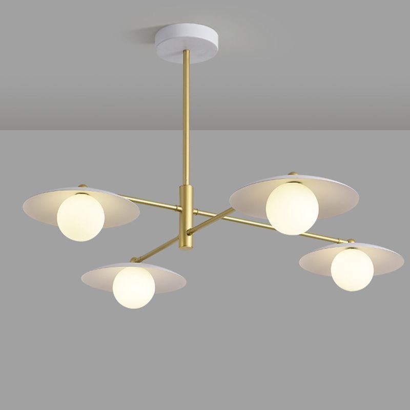 Lampada a sospensione nordica creativa G9 in ferro e vetro, a disco