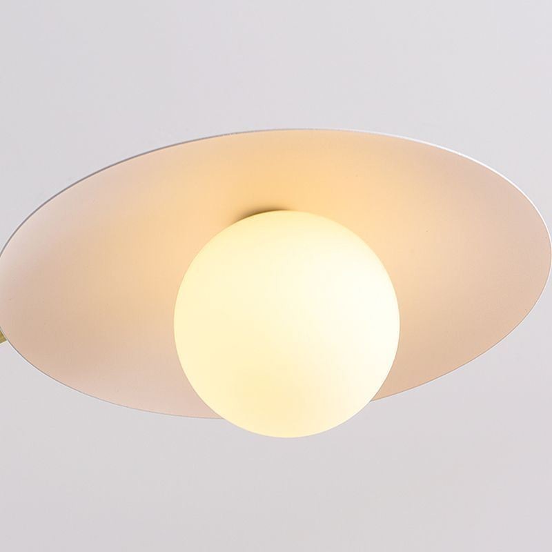 Lampada a sospensione nordica creativa G9 in ferro e vetro, a disco