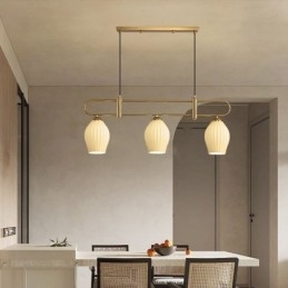 Lampada a sospensione nordica in ferro battuto a forma di stame, 3 luci, 90 x 35 cm