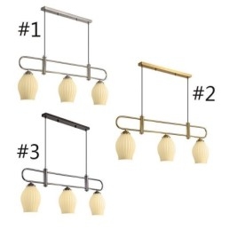 Lampada a sospensione nordica in ferro battuto a forma di stame, 3 luci, 90 x 35 cm