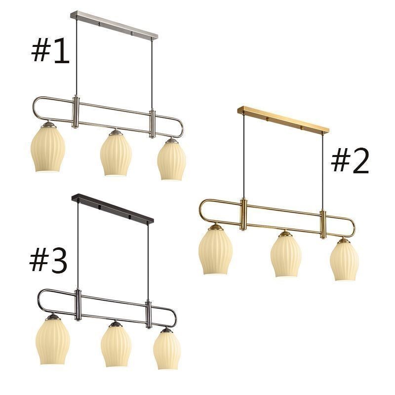 Lampada a sospensione nordica in ferro battuto a forma di stame, 3 luci, 90 x 35 cm