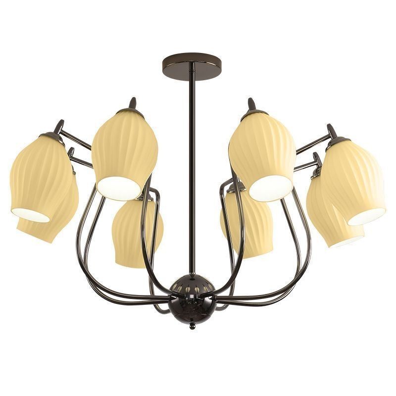 Lampada a sospensione nordica creativa in ferro nero canna di fucile con asta da soffitto