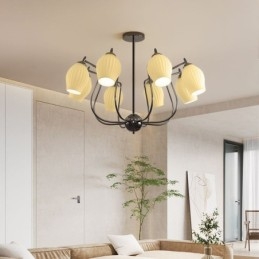Lampada a sospensione nordica creativa in ferro nero canna di fucile con asta da soffitto