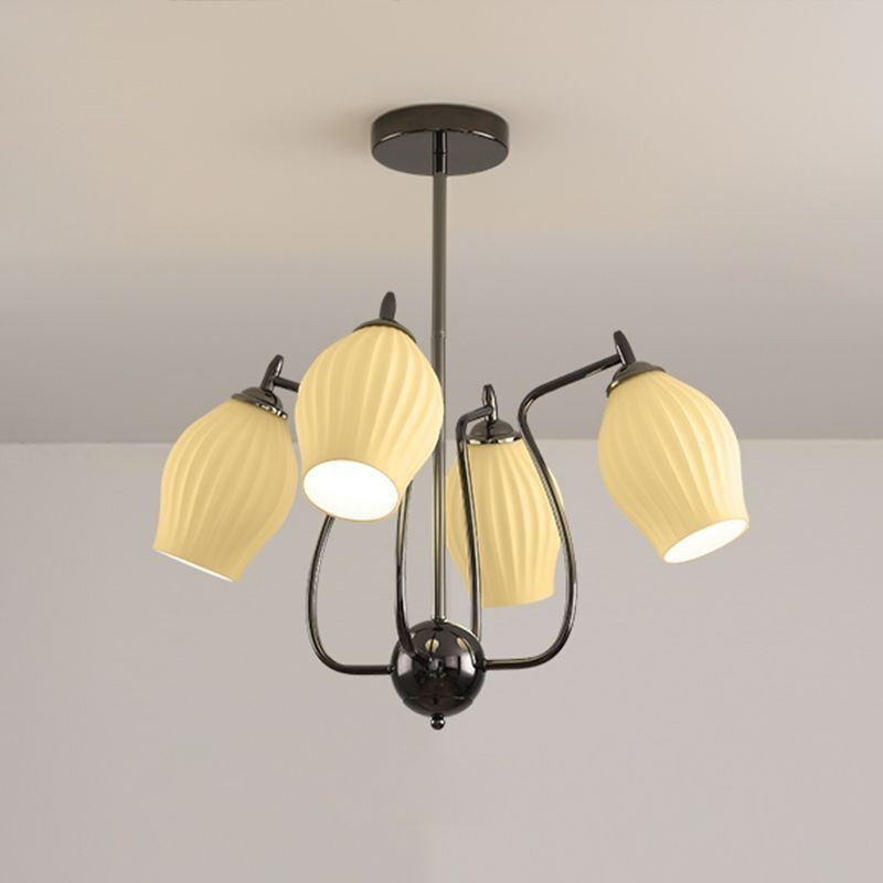 Lampada a sospensione nordica creativa in ferro nero canna di fucile con asta da soffitto