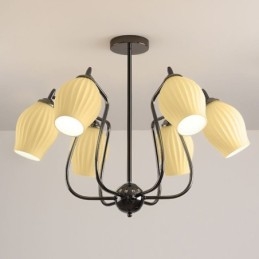 Lampada a sospensione nordica creativa in ferro nero canna di fucile con asta da soffitto