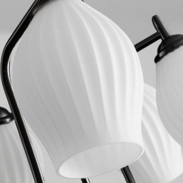 Lampada a sospensione nordica creativa in ferro nero canna di fucile con asta da soffitto