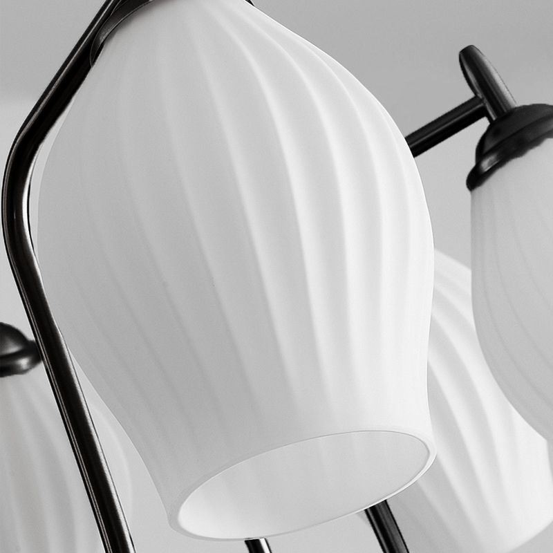 Lampada a sospensione nordica creativa in ferro nero canna di fucile con asta da soffitto