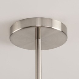 Lampada a sospensione nordica in ferro battuto con stami floreali in nichel sabbiato