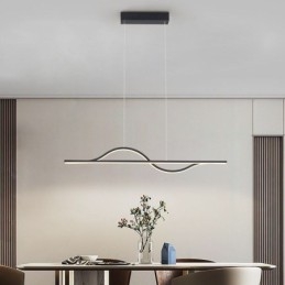 Lampada a sospensione LED Art Wave in alluminio 30W 80x12x8 cm