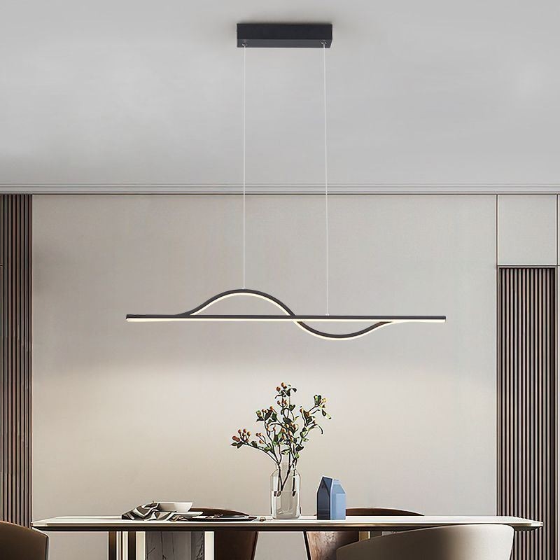 Lampada a sospensione LED Art Wave in alluminio 30W 80x12x8 cm