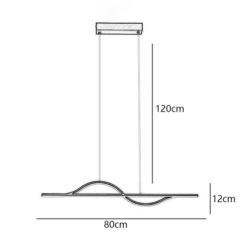 Lampada a sospensione LED Art Wave in alluminio 30W 80x12x8 cm