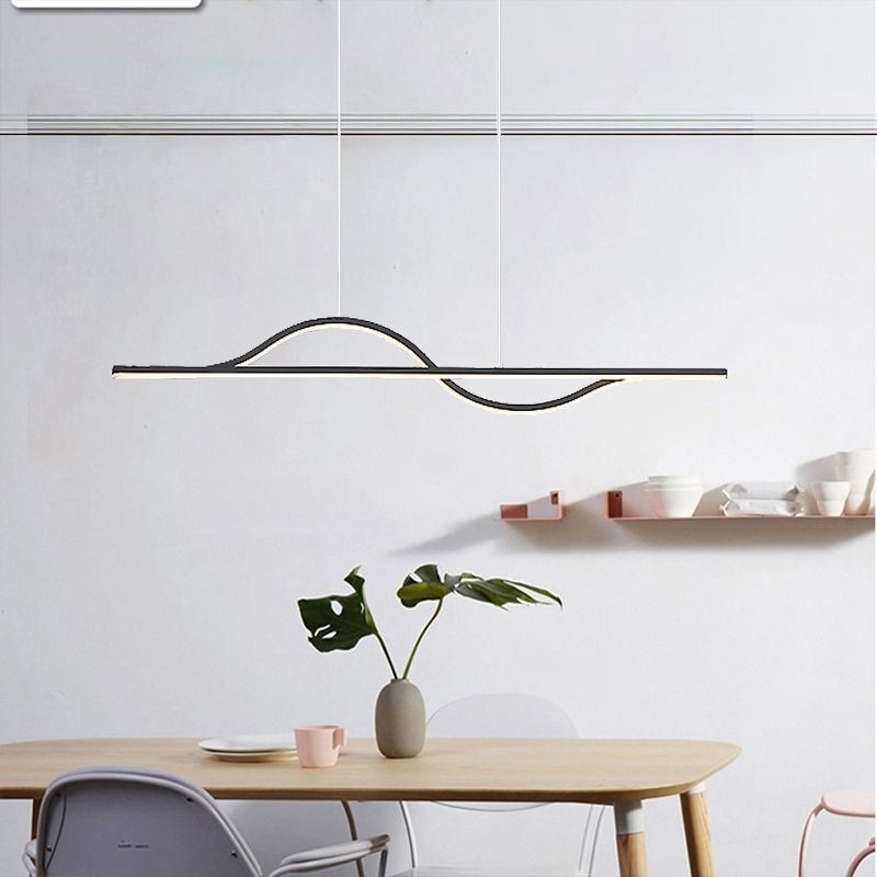 Lampada a sospensione LED Art Wave in alluminio 30W 80x12x8 cm