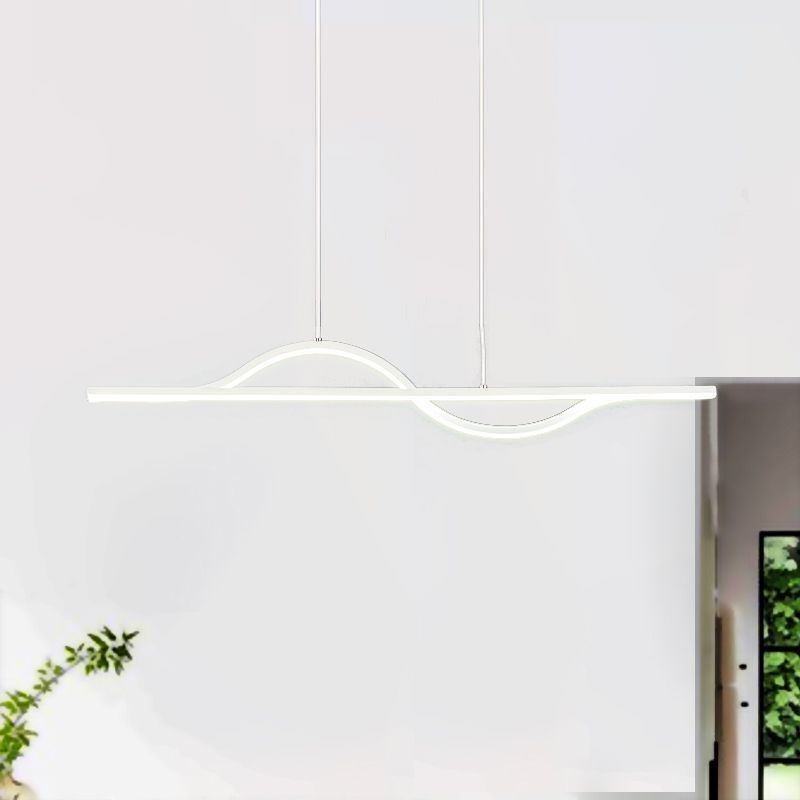 Lampada a sospensione LED Art Wave in alluminio 30W 80x12x8 cm