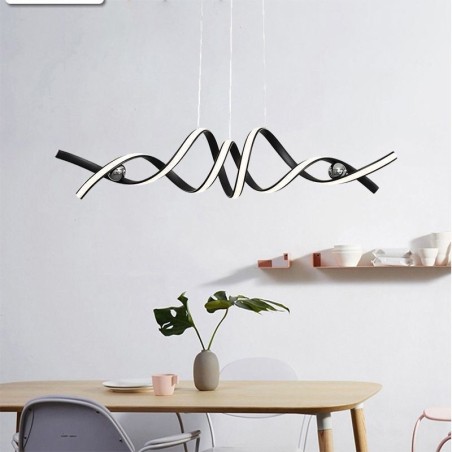 Lampada a sospensione LED minimalista in alluminio Arte a spirale 70 W 100×22×22 cm