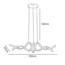 Lampada a sospensione LED minimalista in alluminio Arte a spirale 70 W 100×22×22 cm