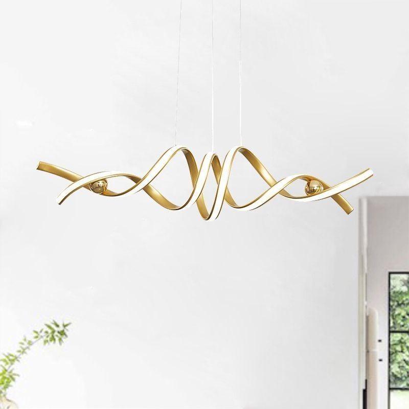 Lampada a sospensione LED minimalista in alluminio Arte a spirale 70 W 100×22×22 cm