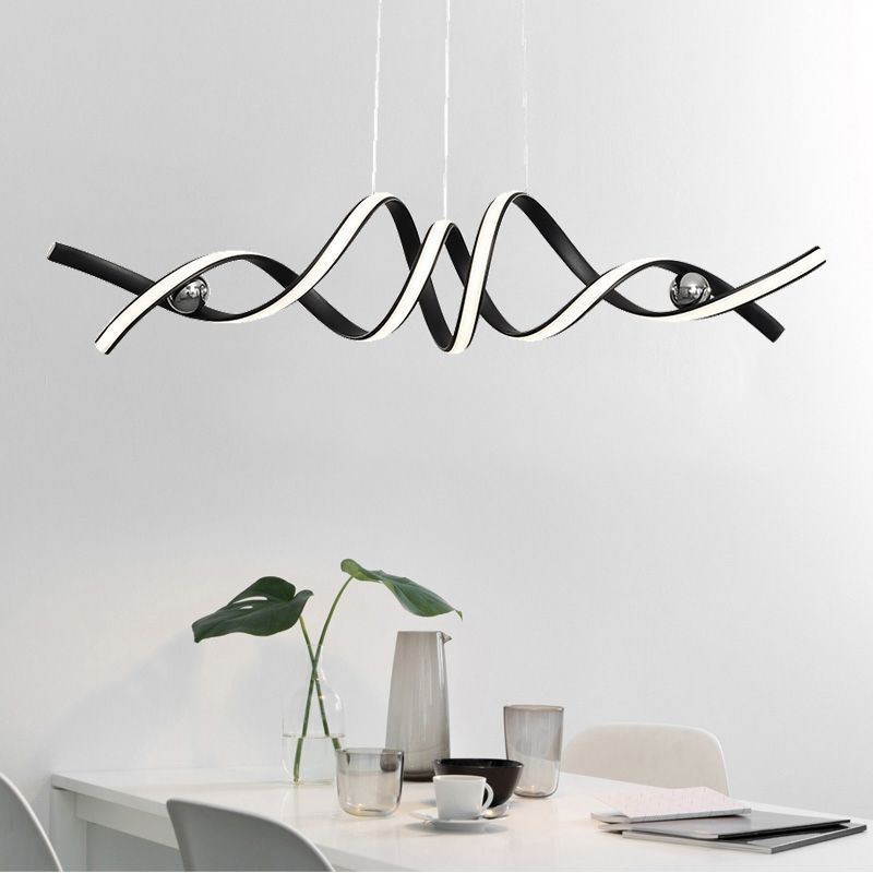 Lampada a sospensione LED minimalista in alluminio Arte a spirale 70 W 100×22×22 cm