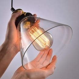 Lampadario mini moderno contemporaneo in metallo e vetro 18 cm