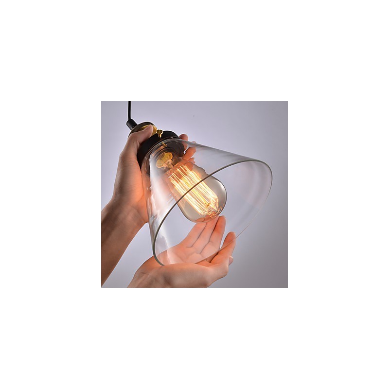 Lampadario mini moderno contemporaneo in metallo e vetro 18 cm