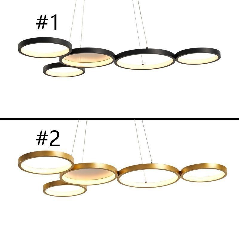 Lampada a sospensione LED in alluminio artistica moderna 5 luci 60 W 80×50×6 cm
