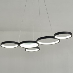 Lampada a sospensione LED in alluminio artistica moderna 5 luci 60 W 80×50×6 cm