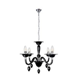 Lampadario moderno nero a 4 luci
