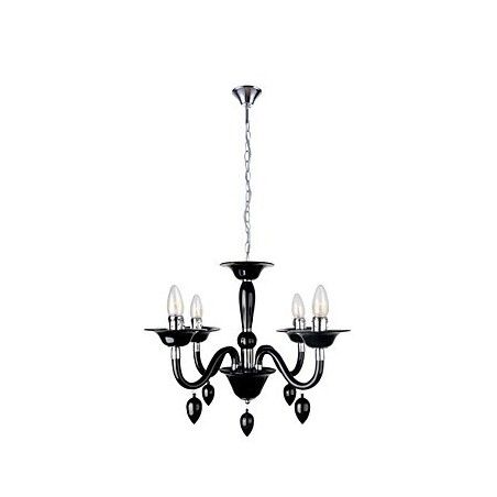 Lampadario moderno nero a 4 luci