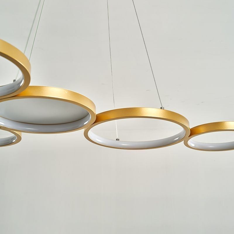 Lampada a sospensione LED in alluminio artistica moderna 5 luci 60 W 80×50×6 cm