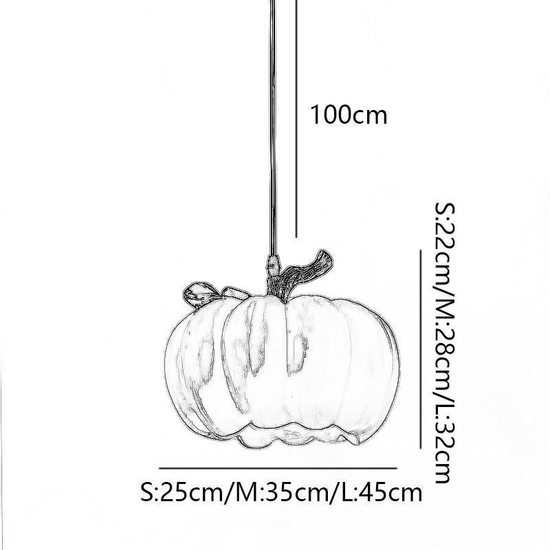 Lampada a sospensione giapponese retrò a forma di zucca