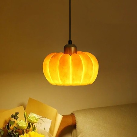 Lampada a sospensione giapponese retrò a forma di zucca, 1 luce, attacco E26/E27