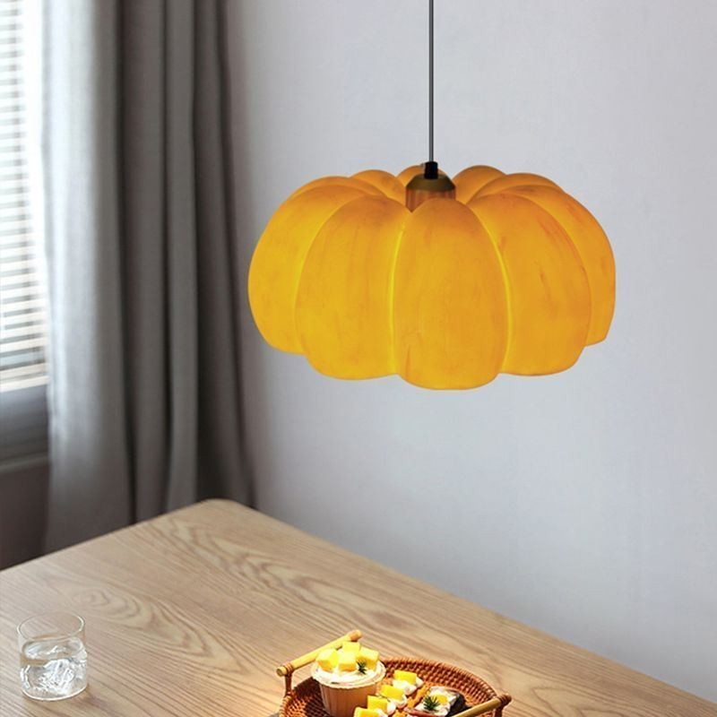 Lampada a sospensione giapponese retrò a forma di zucca, 1 luce, attacco E26/E27