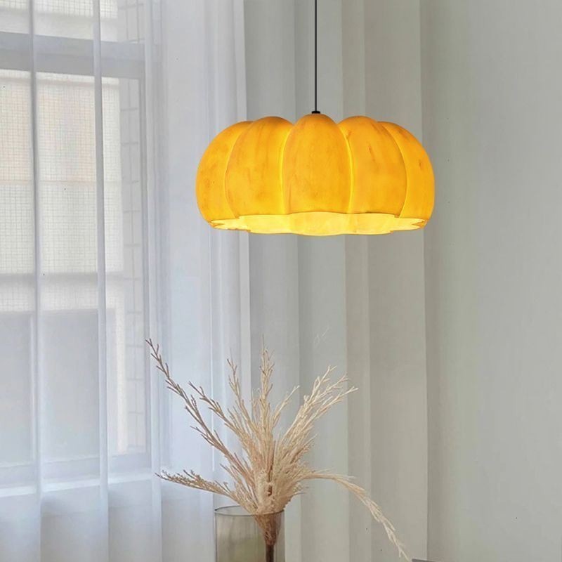 Lampada a sospensione giapponese retrò a forma di zucca, 1 luce, attacco E26/E27
