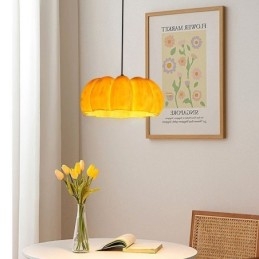 Lampada a sospensione giapponese retrò a forma di zucca, 1 luce, attacco E26/E27