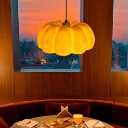 Lampada a sospensione giapponese retrò a forma di zucca, 1 luce, attacco E26/E27
